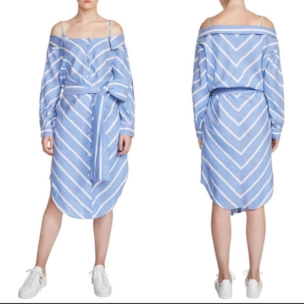 Maje Rulylle Cold Shoulder Shirt dress Size 1/Small